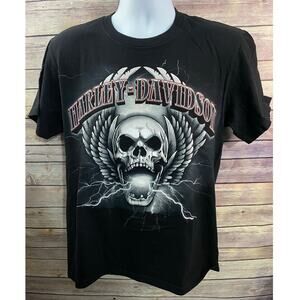Harley-Davidson T-Shirt Size M Black Skull Graphic Scranton PA Made in USA